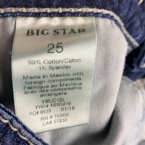 Big Star Liv Distressed Cropped Cuffed Capri Jeans Summer Whitewashed Vintage 25 - Picture 13 of 14